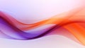 Abstract gentle violet orange waves design with smooth curves and soft shadows on clean modern background