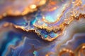 Abstract Geode Agate Stone Texture with Glittering Gold Veins Marble Background Royalty Free Stock Photo