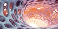 Abstract geometic 3d background, sponge structure holes texture. Generative AI