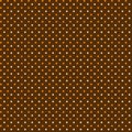 Abstract geometric peas seamless fabric pattern Cream and yellow orange polka dots on dark brown coffee color background Royalty Free Stock Photo