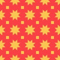 Abstract geometric african seamless pattern. Vector background in orange-yellow color