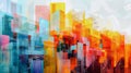 Abstract geometric art of city. Illustration for for banner, poster, cover or brochure