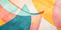 Abstract geometric art colourful simple elegant on suede fabric