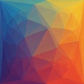 Abstract geometric art featuring a gradient of multicolored triangular facets Royalty Free Stock Photo