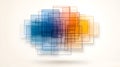 Abstract Geometric Artwork with Translucent Squares and Lines