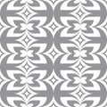 Abstract geometric backgroud. Gray leaves stylized symbols. Decorative seamless pattern.