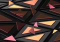 Abstract geometric background in black and pink with triangles. 3D Render Royalty Free Stock Photo