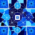 Abstract geometric background with blue and white polygons. Vector illustration. generative AI
