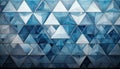 Abstract geometric background with blue and white triangles creating a mosaic pattern Royalty Free Stock Photo