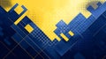 Abstract Geometric Background with Blue and Yellow Grids Royalty Free Stock Photo