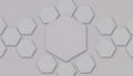 Abstract geometric background with a central hexagonal shape surrounded by smaller hexagons Royalty Free Stock Photo