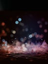 Abstract Geometric Background With Colorful Bokeh Lights and Triangular Shapes Creating a Dynamic Visual Experience Royalty Free Stock Photo