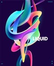 Abstract geometric background of colorful liquid circle. Twisted spiral shapes Royalty Free Stock Photo