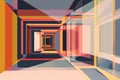 Abstract geometric background creating colorful tunnel effect Royalty Free Stock Photo