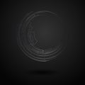 Abstract geometric background with concentric circles Bright metal circle on dark background graphic geometric lines Technology Royalty Free Stock Photo