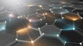 Abstract geometric background with connecting glowing hexagons and lines design Royalty Free Stock Photo