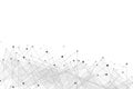 Abstract geometric background. Dark gray connected triangles isolated on a white background. Plexus web. Bottom view. Big data. Mo