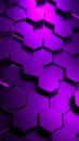 Abstract geometric background with deep purple hexagonal patterns and neon lighting Royalty Free Stock Photo