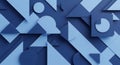 Abstract geometric background featuring an array of overlapping blue shapes, Royalty Free Stock Photo