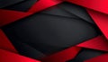 Abstract geometric background featuring layered red and black shapes with smooth gradients and sharp angles Royalty Free Stock Photo