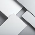 Minimal Geometric White and Gray Overlapping Paper Layers Background AI Generated Royalty Free Stock Photo