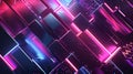 Abstract geometric background with glowing neon squares.
