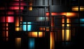 Abstract geometric background with glowing squares. illustration for your design. Royalty Free Stock Photo
