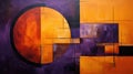 Abstract geometric background Halloweens orange purple color wave shapes
