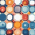 Abstract geometric background with hexagons. Seamless pattern. Vector. AI Generated