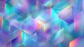 Abstract geometric background with iridescent glass cubes reflecting light Royalty Free Stock Photo