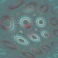 Irregular concentric circles pattern turquoise pastel red and pink on dark gray Royalty Free Stock Photo