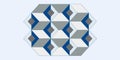Abstract geometric background with isometric cubes forming a seamless 3D optical illusion hexagonal pattern Royalty Free Stock Photo