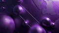 Abstract geometric background with large 3d shapes, dark purple color backdrop with metal textured balls and copy space Royalty Free Stock Photo