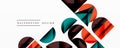 Abstract geometric background with layered gradient shapes forming dynamic patterns. Overlapping semi circles and Royalty Free Stock Photo