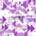 Abstract geometric background with lilak triangles. Vector illustration. Brochure design