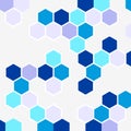 Abstract geometric background made of blue hexagons. Design template for brochure, cover, banner, poster, flyer. Royalty Free Stock Photo