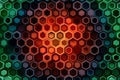 Abstract geometric background made of chaotic hexagonal surface polygons. Royalty Free Stock Photo