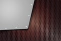 Geometric background, mesh grille with metal corner and bolts Royalty Free Stock Photo