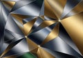 Abstract Geometric Background With Metallic Gold And Silver Facets image photo Royalty Free Stock Photo