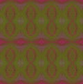 Regular oval ornamental pattern olive green red, violet and purple