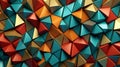 Abstract geometric background with multicolored triang. Generative AI