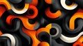 Abstract Geometric Background with Orange and Black Curves Royalty Free Stock Photo