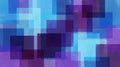Abstract geometric background with overlapping translucent blue and purple squares creating a modern digital pattern Royalty Free Stock Photo