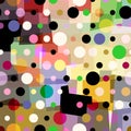 Seamless pattern background, retro/vintage style, with circles, paint strokes and splashes Royalty Free Stock Photo