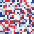 Red blue white random colored abstract geometric mosaic pattern background