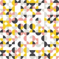 Mustard yellow and grey, pink, white background. Random colored abstract geometric mosaic pattern background Royalty Free Stock Photo