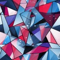 abstract geometric background with red blue and pink triangles Royalty Free Stock Photo