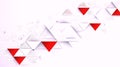 Abstract Geometric Background with Red and White Triangles Royalty Free Stock Photo