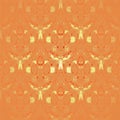 Regular intricate rounded pattern orange and yellow centered