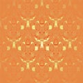 Regular intricate rounded pattern orange and yellow centered